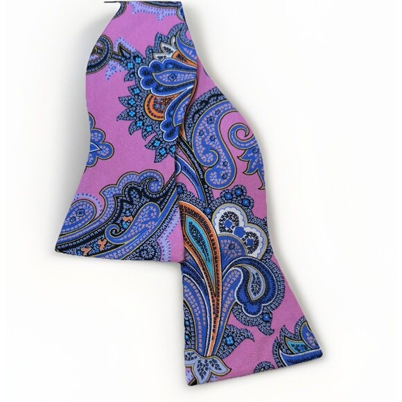 Daniel Cremieux Silk Blend Bow Tie Pink Paisley Floral Adjustable NWT $39 - Picture 1 of 4